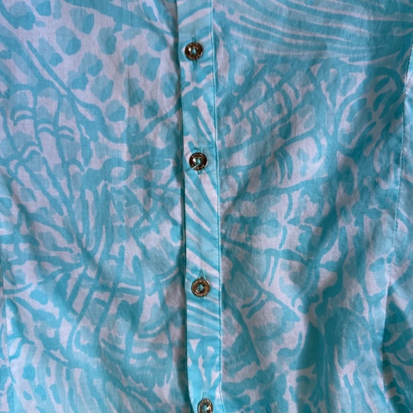 Lilly Pulitzer Turquoise Button-Down Swim Coverup - Picture 3 of 4